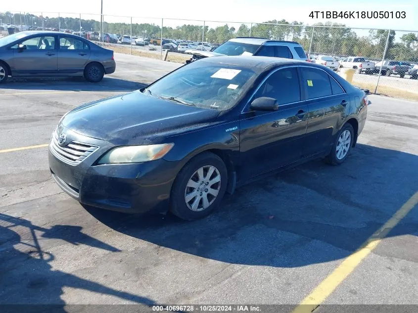 2008 Toyota Camry Hybrid VIN: 4T1BB46K18U050103 Lot: 40696728