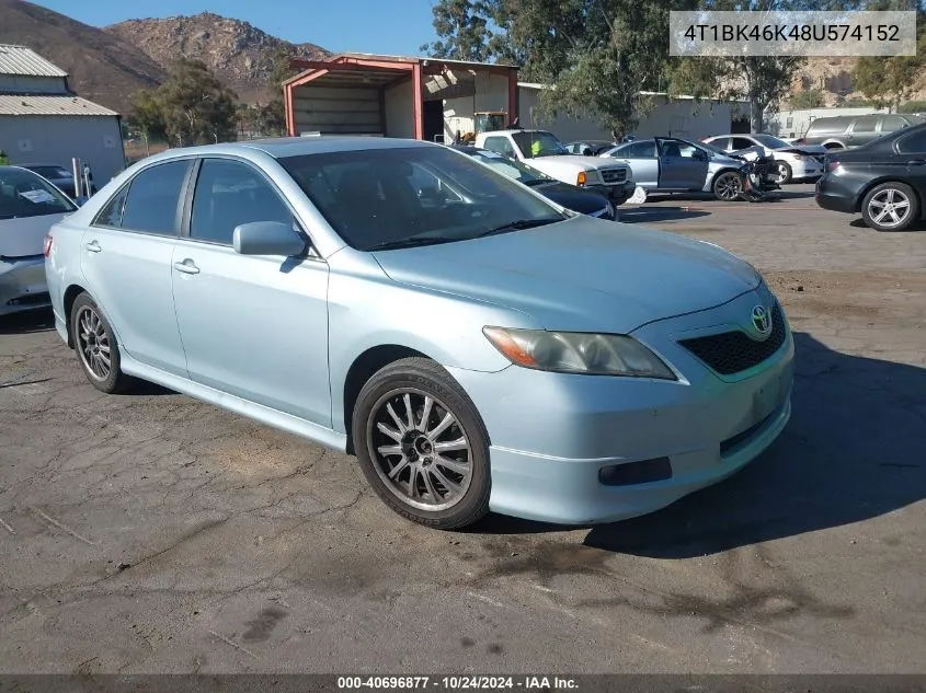 2008 Toyota Camry Se V6 VIN: 4T1BK46K48U574152 Lot: 40696877