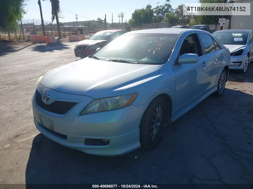 2008 Toyota Camry Se V6 VIN: 4T1BK46K48U574152 Lot: 40696877