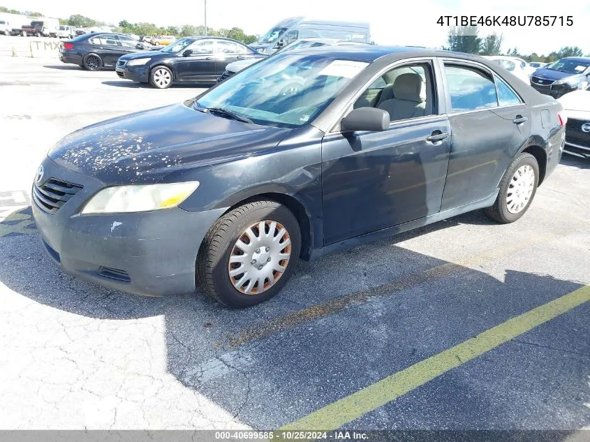 2008 Toyota Camry Le VIN: 4T1BE46K48U785715 Lot: 40699585