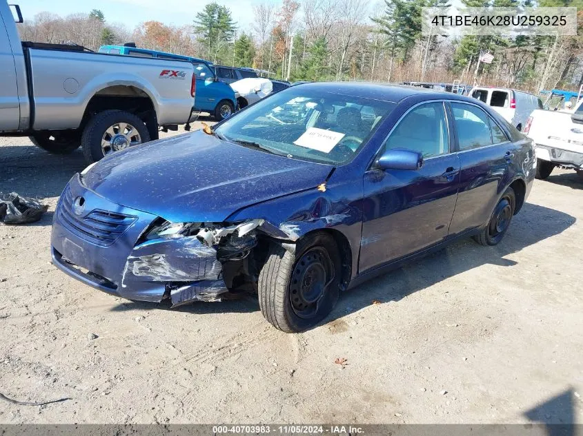 2008 Toyota Camry Le VIN: 4T1BE46K28U259325 Lot: 40703983