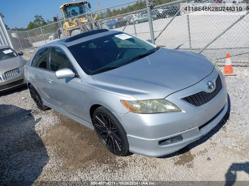 2008 Toyota Camry Se VIN: 4T1BE46K28U244310 Lot: 40714211