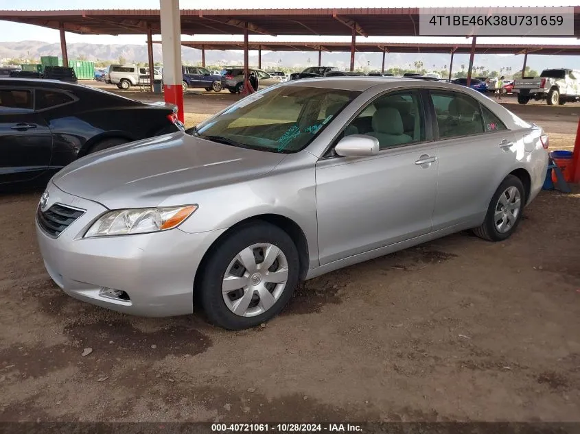 2008 Toyota Camry Le VIN: 4T1BE46K38U731659 Lot: 40721061