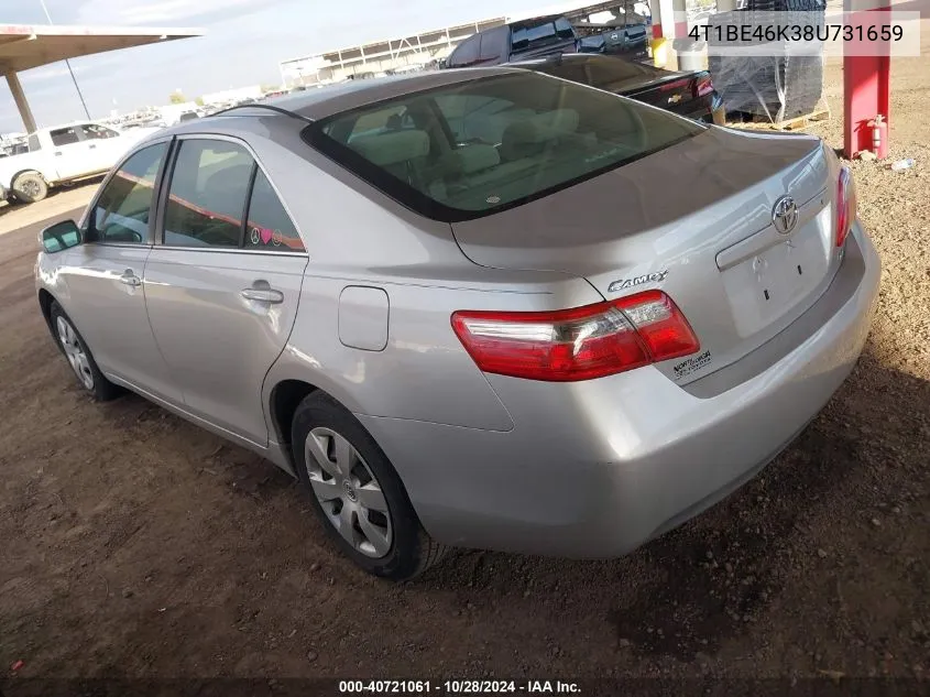 2008 Toyota Camry Le VIN: 4T1BE46K38U731659 Lot: 40721061