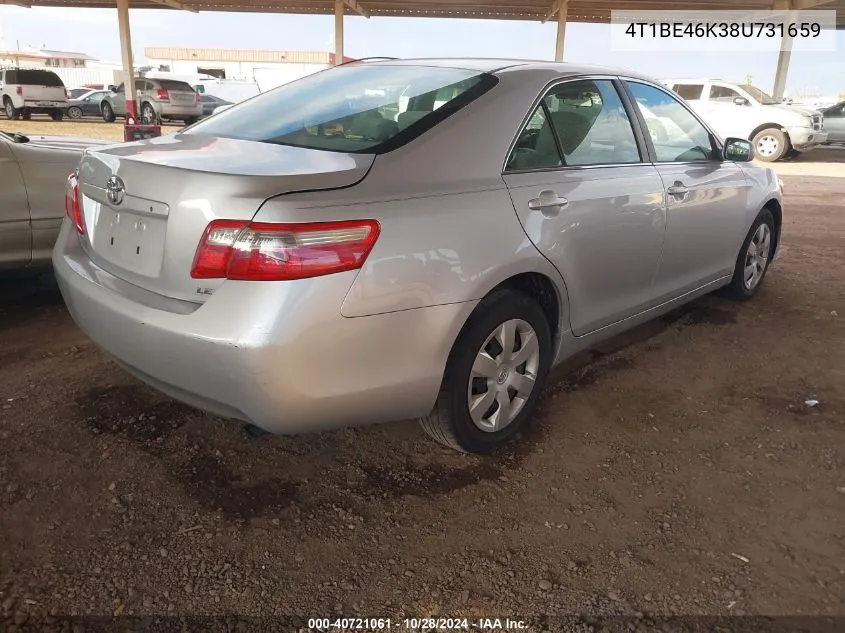 2008 Toyota Camry Le VIN: 4T1BE46K38U731659 Lot: 40721061