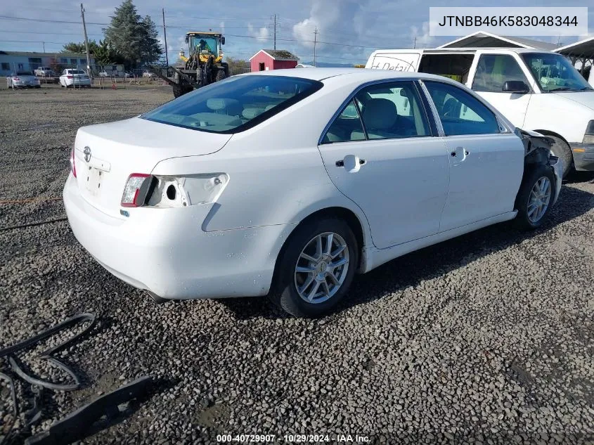 2008 Toyota Camry Hybrid VIN: JTNBB46K583048344 Lot: 40729907