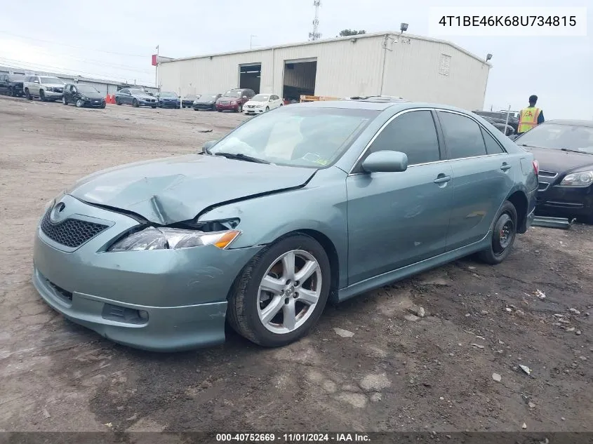 2008 Toyota Camry Se VIN: 4T1BE46K68U734815 Lot: 40752669