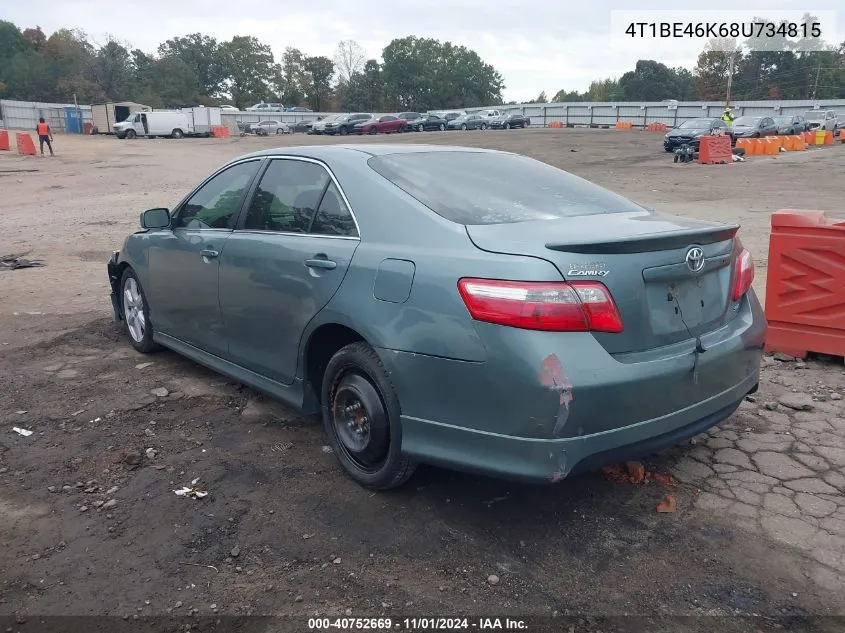 4T1BE46K68U734815 2008 Toyota Camry Se