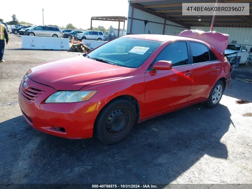 2008 Toyota Camry Le VIN: 4T4BE46K08R039607 Lot: 40756575