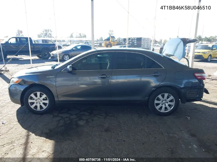 4T1BB46K58U046510 2008 Toyota Camry Hybrid