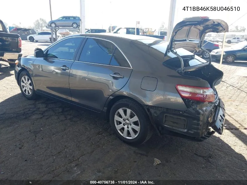 4T1BB46K58U046510 2008 Toyota Camry Hybrid