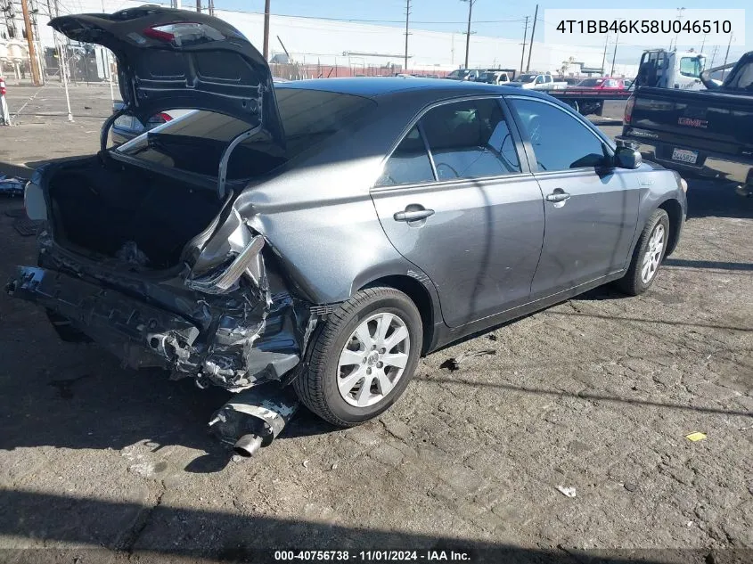 2008 Toyota Camry Hybrid VIN: 4T1BB46K58U046510 Lot: 40756738