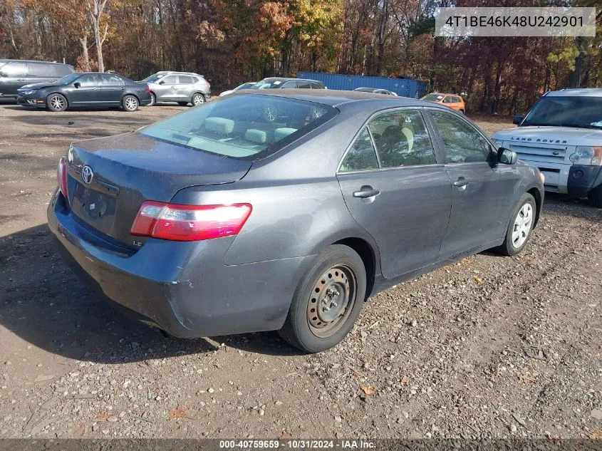 2008 Toyota Camry Le VIN: 4T1BE46K48U242901 Lot: 40759659