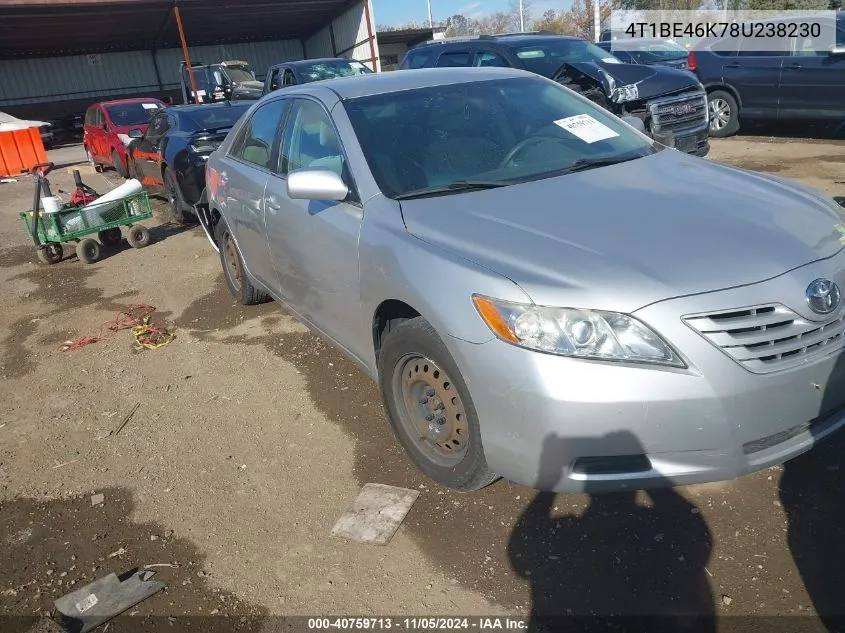 2008 Toyota Camry Le VIN: 4T1BE46K78U238230 Lot: 40759713