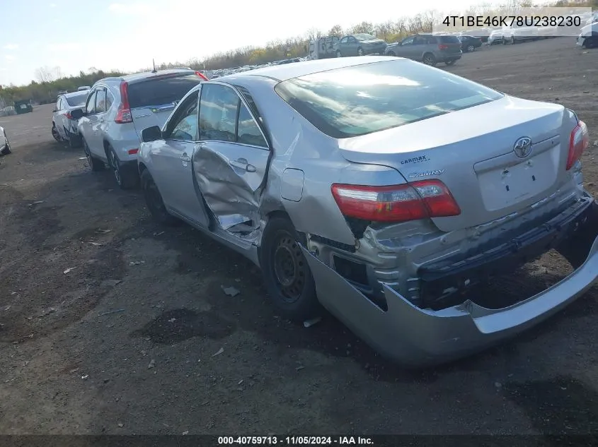 2008 Toyota Camry Le VIN: 4T1BE46K78U238230 Lot: 40759713