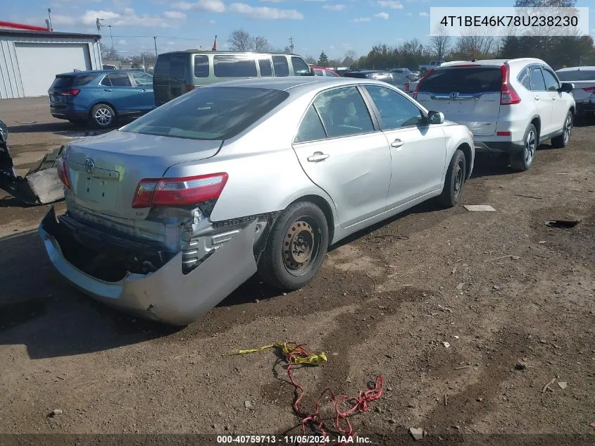 2008 Toyota Camry Le VIN: 4T1BE46K78U238230 Lot: 40759713