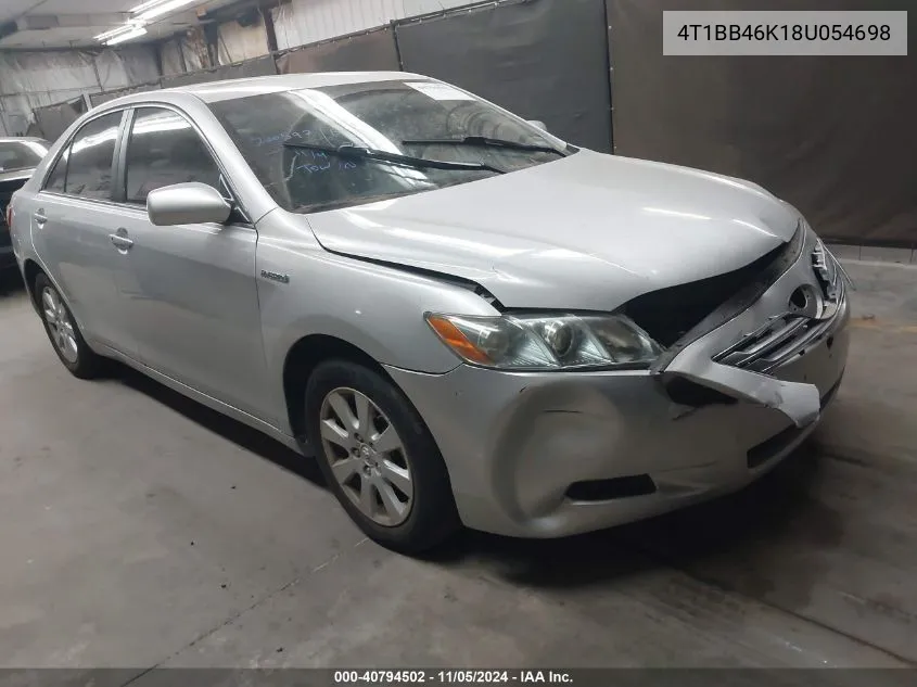 2008 Toyota Camry Hybrid VIN: 4T1BB46K18U054698 Lot: 40794502