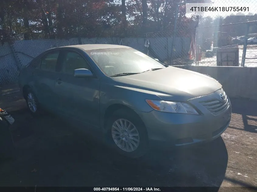 2008 Toyota Camry Le VIN: 4T1BE46K18U755491 Lot: 40794954