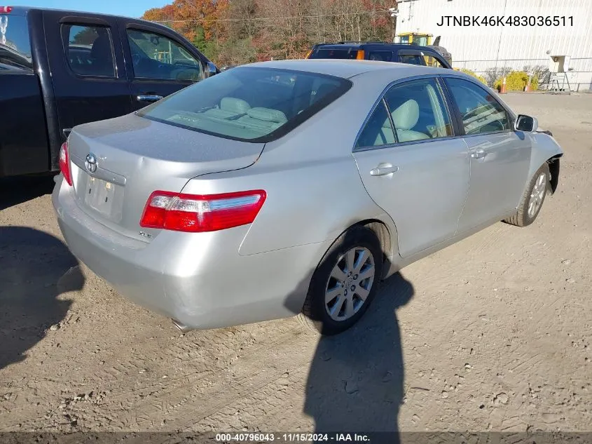 2008 Toyota Camry Xle V6 VIN: JTNBK46K483036511 Lot: 40796043