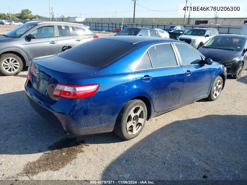 2008 Toyota Camry Le VIN: 4T1BE46K78U206300 Lot: 40797571