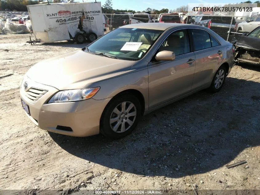 2008 Toyota Camry Le V6 VIN: 4T1BK46K78U576123 Lot: 40804977