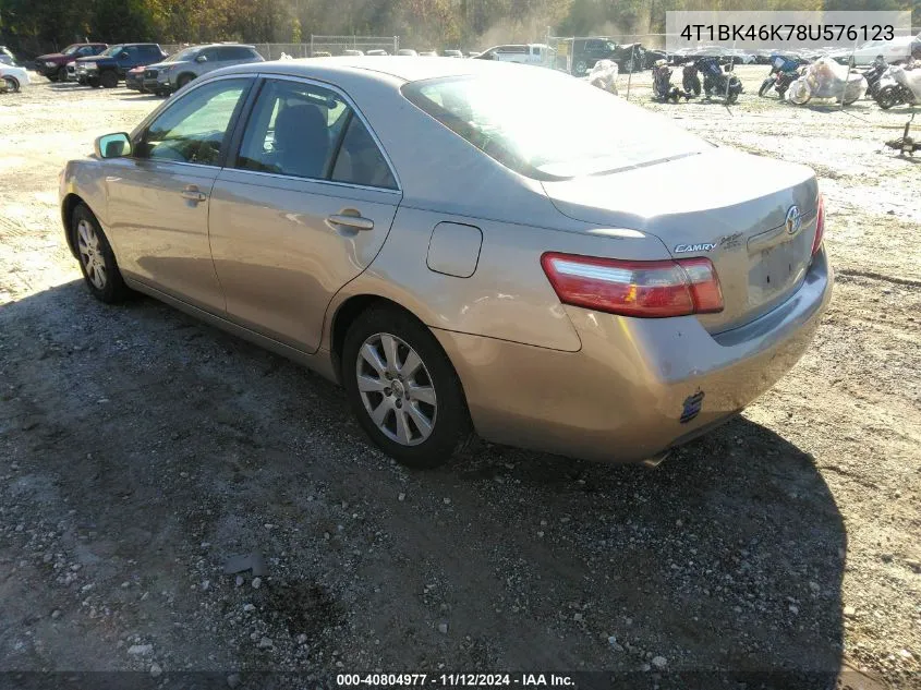 2008 Toyota Camry Le V6 VIN: 4T1BK46K78U576123 Lot: 40804977