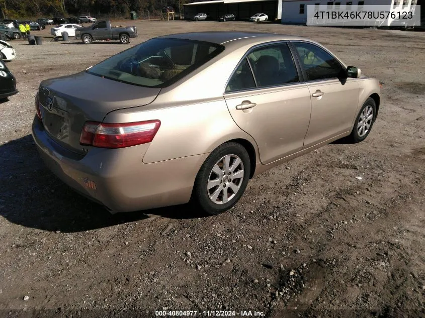 2008 Toyota Camry Le V6 VIN: 4T1BK46K78U576123 Lot: 40804977