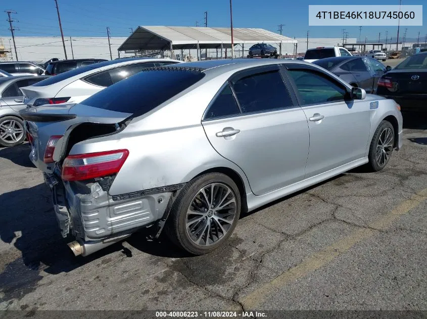 4T1BE46K18U745060 2008 Toyota Camry Se