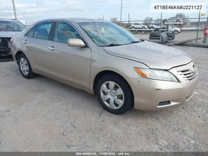 2008 Toyota Camry Le VIN: 4T1BE46K68U221127 Lot: 40806335