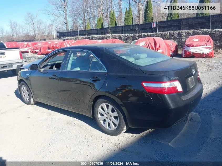 2008 Toyota Camry Hybrid VIN: 4T1BB46K88U051166 Lot: 40807036