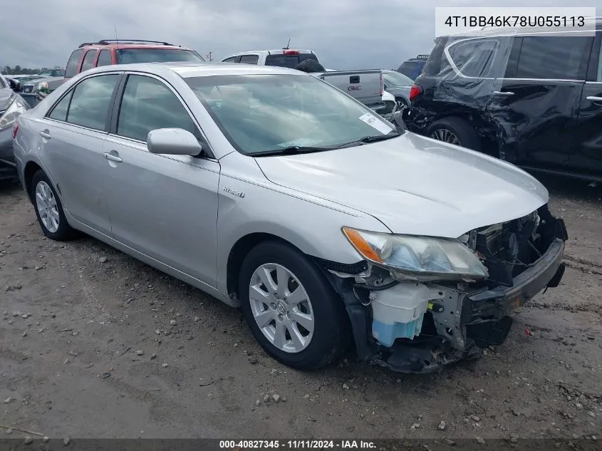 2008 Toyota Camry Hybrid VIN: 4T1BB46K78U055113 Lot: 40827345