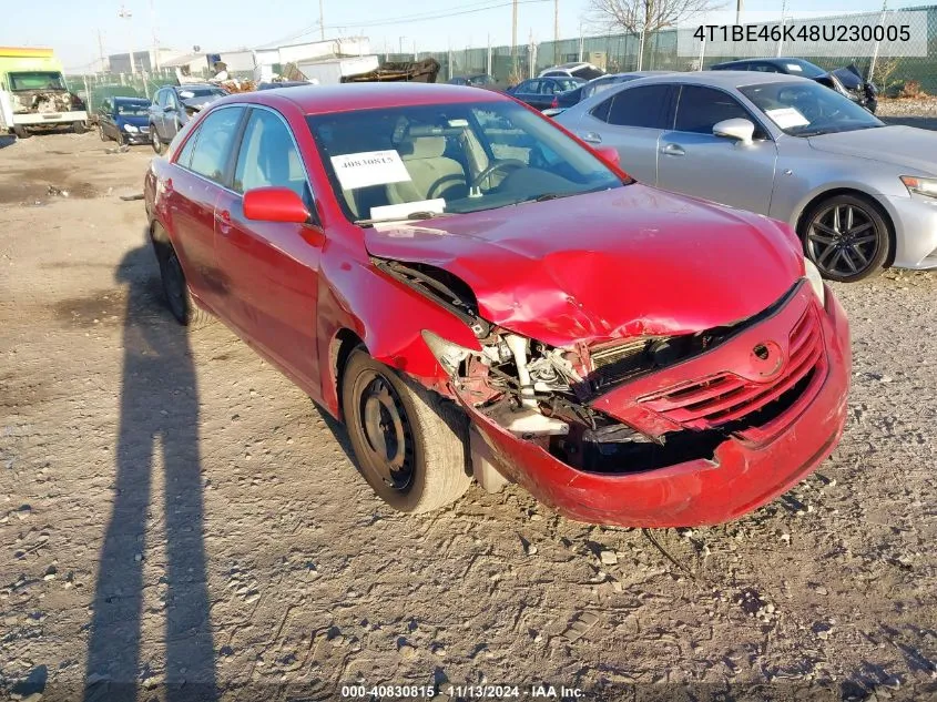 4T1BE46K48U230005 2008 Toyota Camry Le