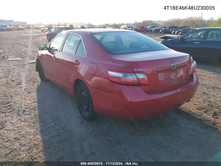 4T1BE46K48U230005 2008 Toyota Camry Le