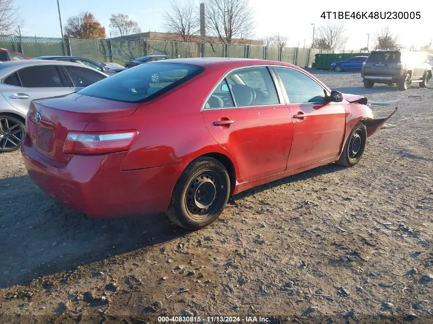 4T1BE46K48U230005 2008 Toyota Camry Le