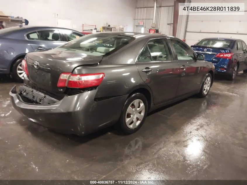 4T4BE46K28R011839 2008 Toyota Camry Le