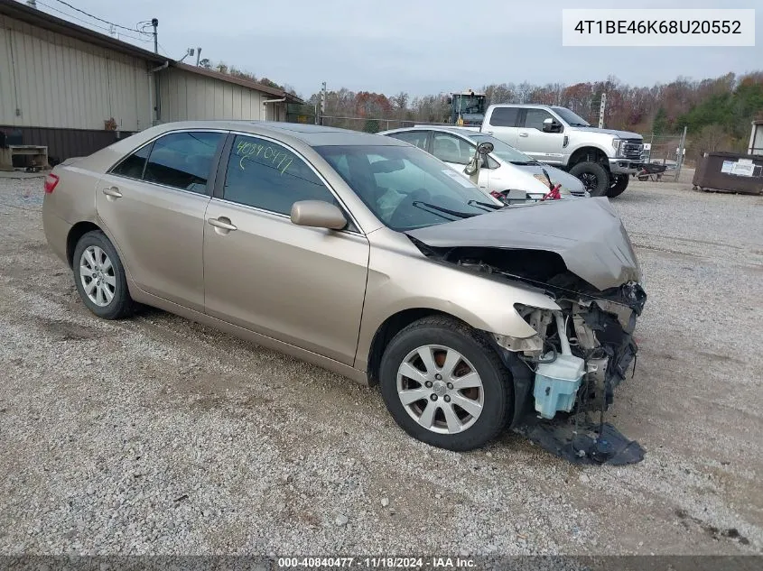 2008 Toyota Camry Ce/Le/Xle/Se VIN: 4T1BE46K68U20552 Lot: 40840477