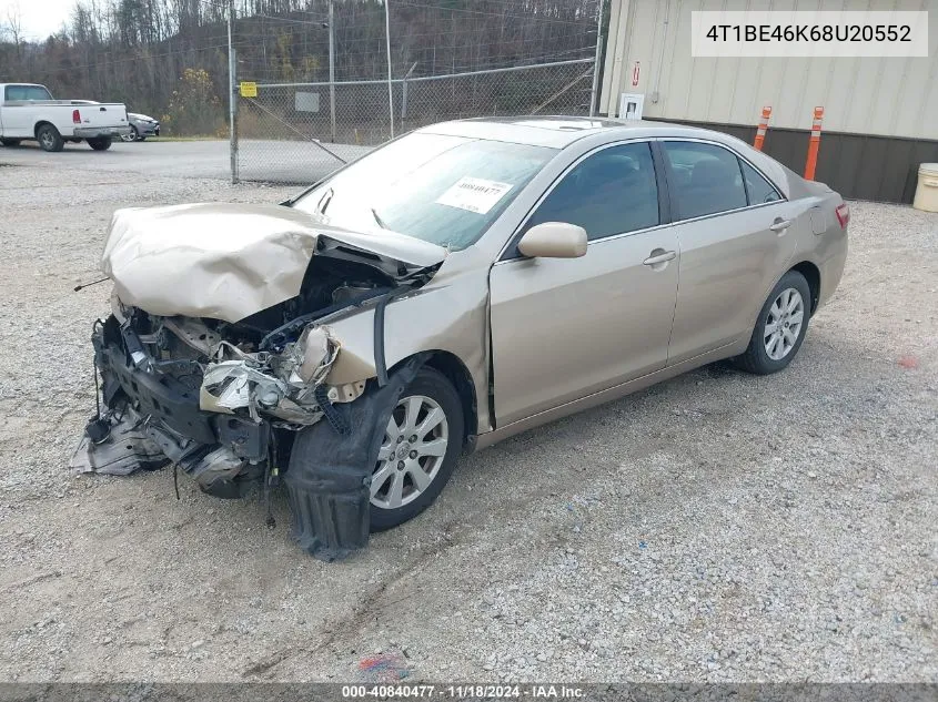 2008 Toyota Camry Ce/Le/Xle/Se VIN: 4T1BE46K68U20552 Lot: 40840477