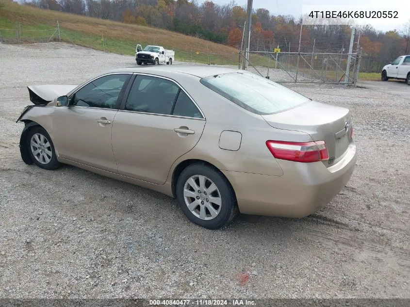 2008 Toyota Camry Ce/Le/Xle/Se VIN: 4T1BE46K68U20552 Lot: 40840477