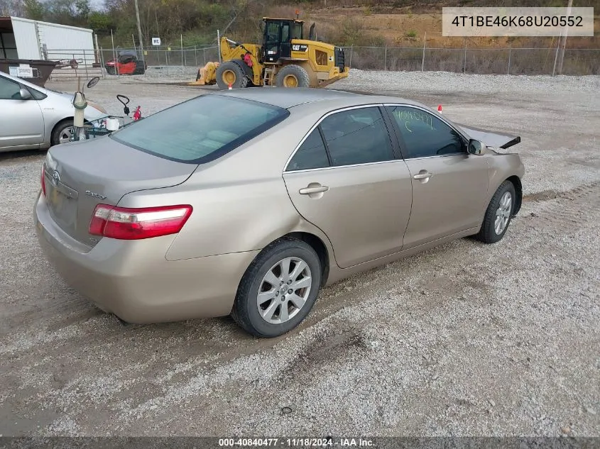 2008 Toyota Camry Ce/Le/Xle/Se VIN: 4T1BE46K68U20552 Lot: 40840477