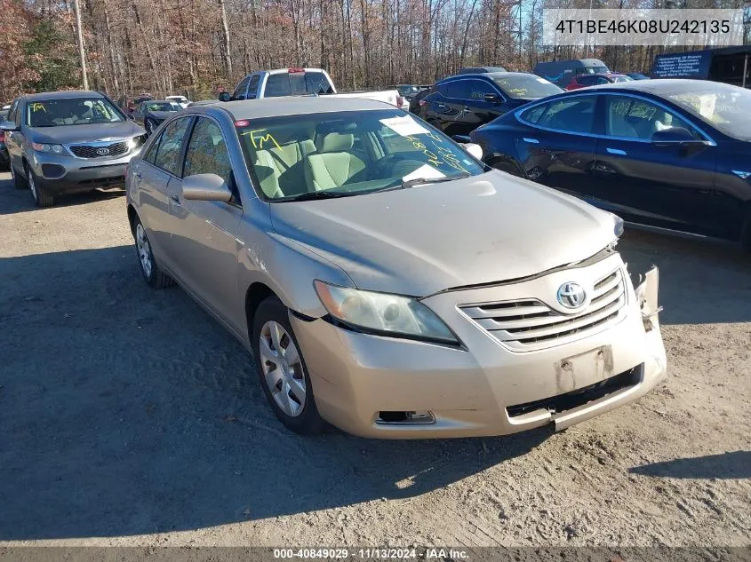 4T1BE46K08U242135 2008 Toyota Camry Le