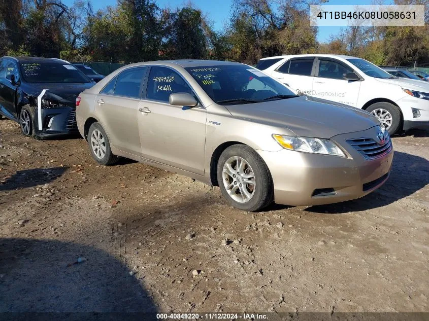 2008 Toyota Camry Hybrid VIN: 4T1BB46K08U058631 Lot: 40849220