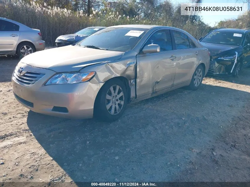 2008 Toyota Camry Hybrid VIN: 4T1BB46K08U058631 Lot: 40849220