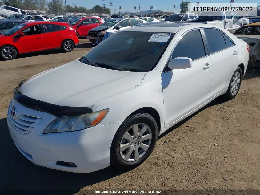 2008 Toyota Camry Xle VIN: 4T1BE46K08U779622 Lot: 40849654