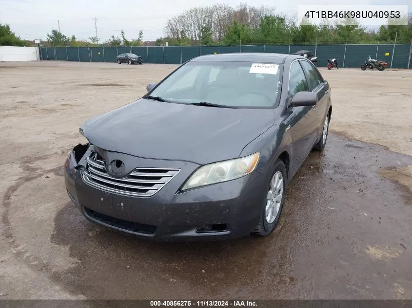 2008 Toyota Camry Hybrid VIN: 4T1BB46K98U040953 Lot: 40856275