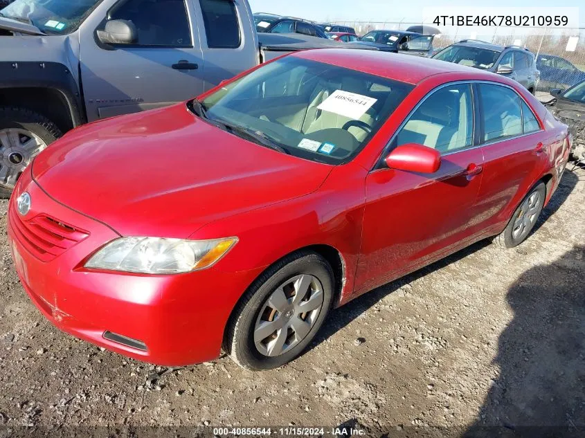 2008 Toyota Camry Le VIN: 4T1BE46K78U210959 Lot: 40856544