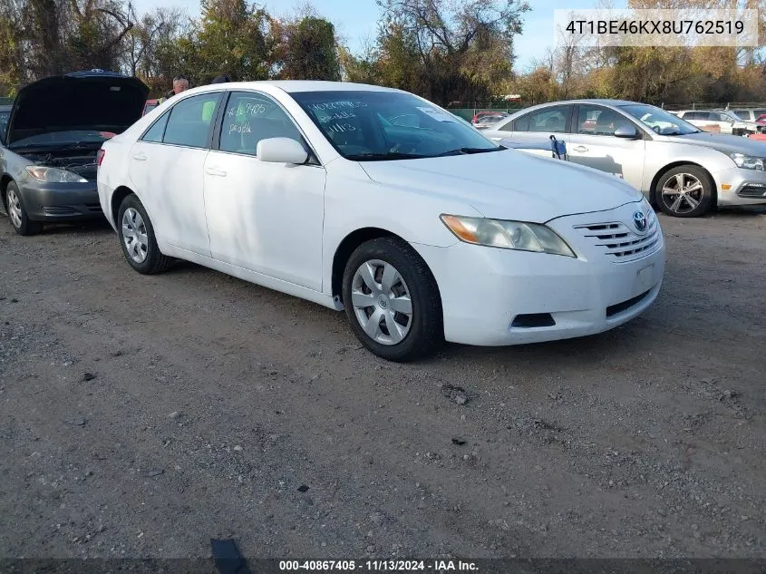 2008 Toyota Camry Le VIN: 4T1BE46KX8U762519 Lot: 40867405