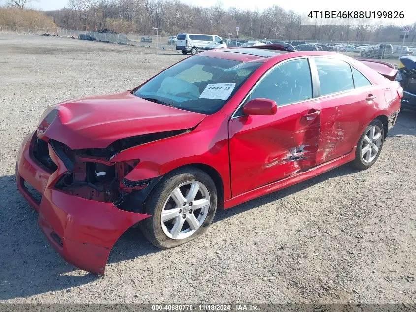 2008 Toyota Camry Se VIN: 4T1BE46K88U199826 Lot: 40880775