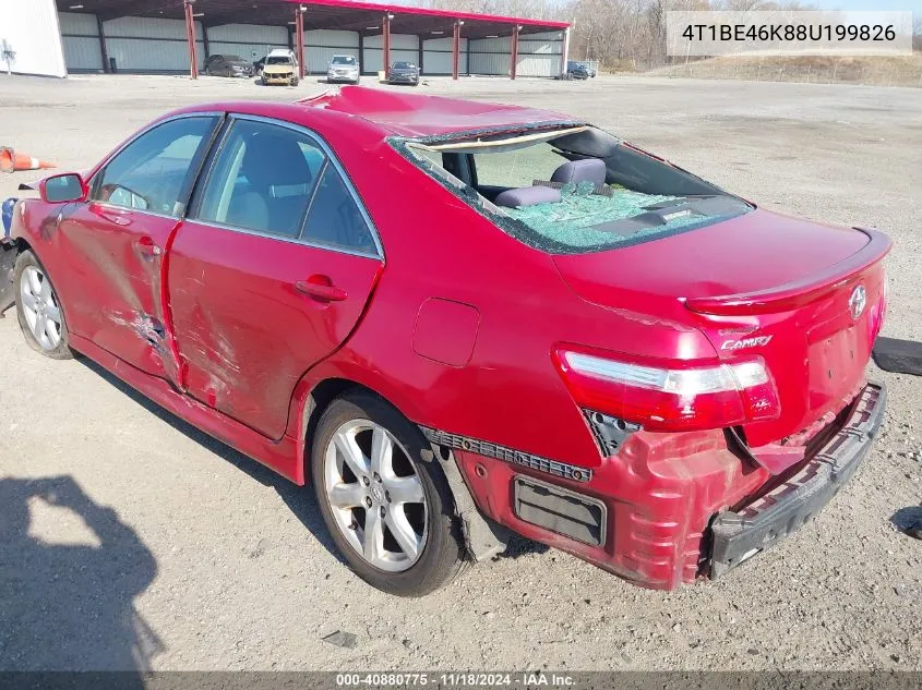 2008 Toyota Camry Se VIN: 4T1BE46K88U199826 Lot: 40880775