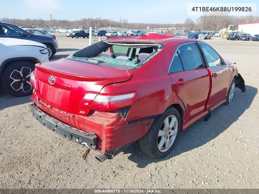 2008 Toyota Camry Se VIN: 4T1BE46K88U199826 Lot: 40880775