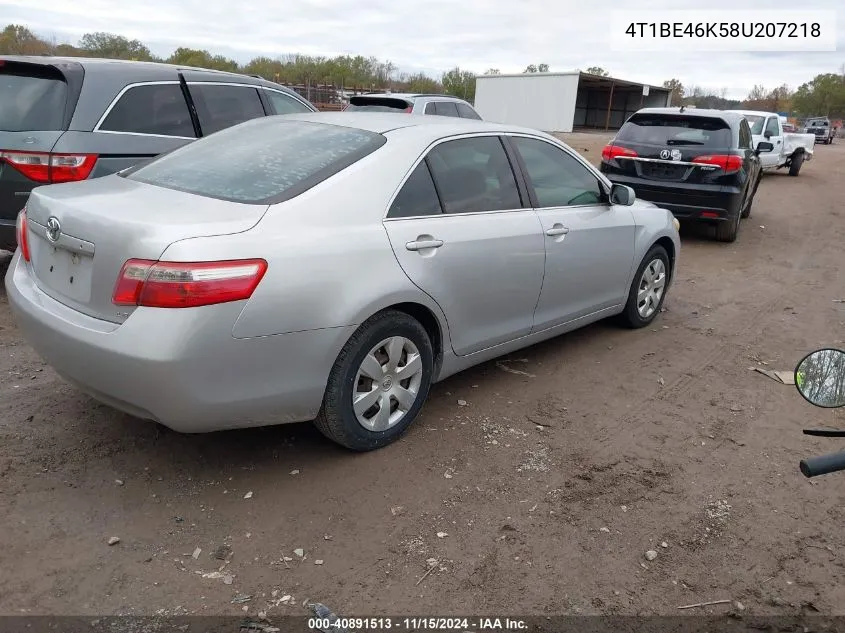 2008 Toyota Camry Le VIN: 4T1BE46K58U207218 Lot: 40891513